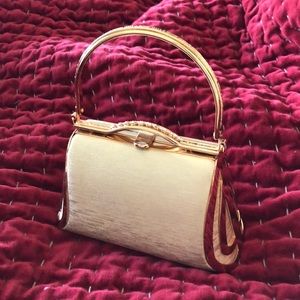 Gold evening handbag
